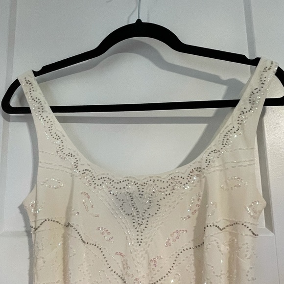 ALEX Evenings Ivory Beaded Sequin Accent Dress - Picture 8 of 13